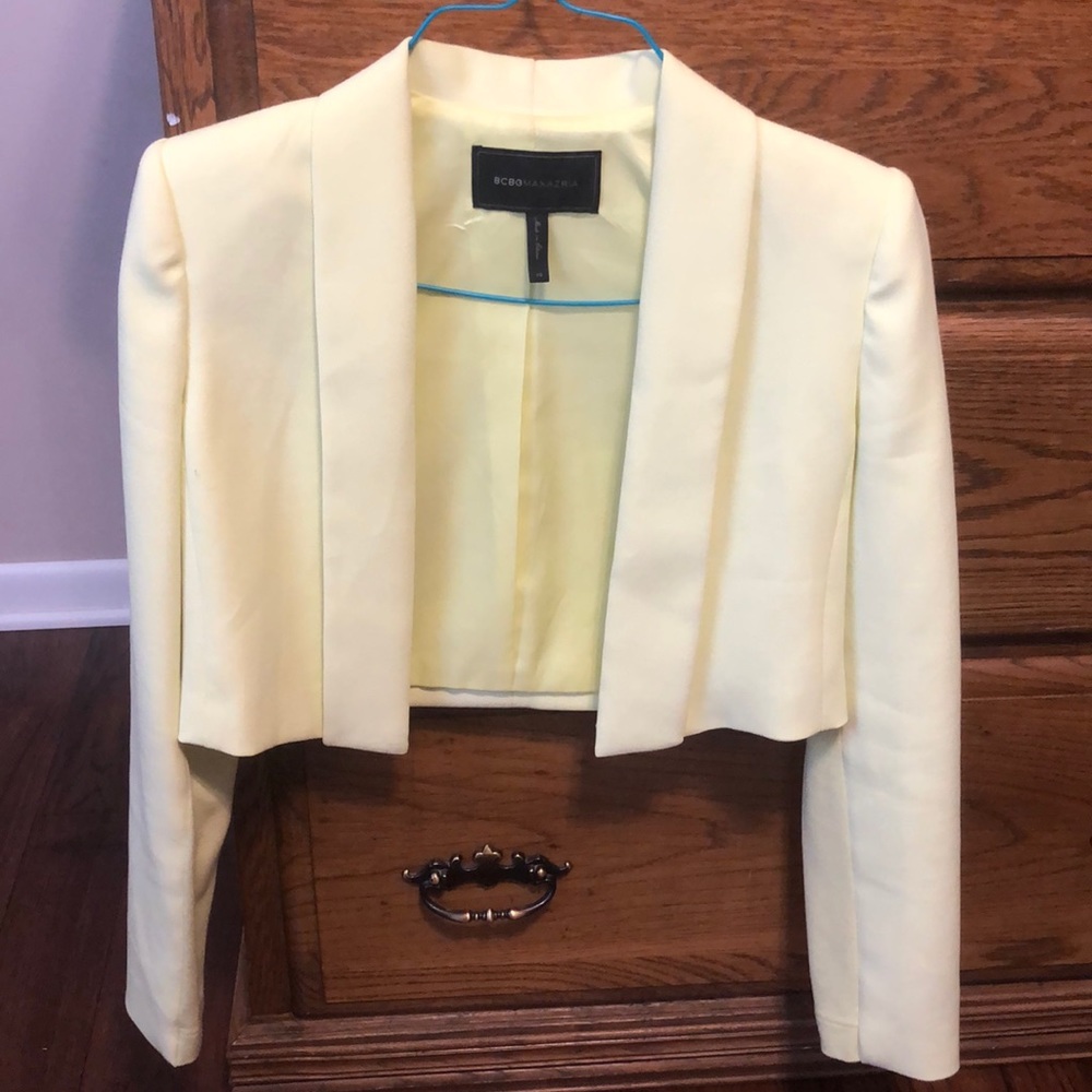 BCBG MAX AZRIA CROP NEON BLAZER XS